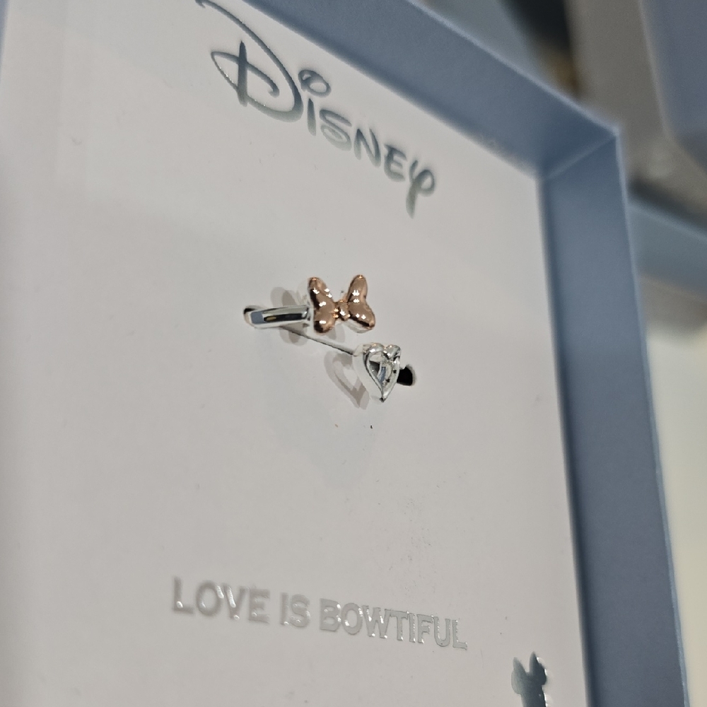 Disney Rose Gold Bow and Silver Heart Earrings